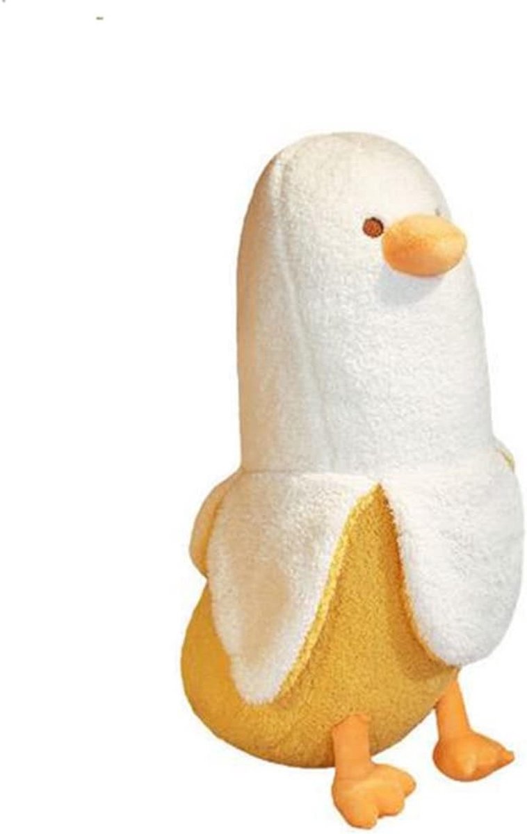 Schattige Bananen Eend Pluche Speelgoed, Lange Pluche Kussen, Grappig Slapend Kussen, Zacht Cadeau voor Kinderen en Verjaardagen