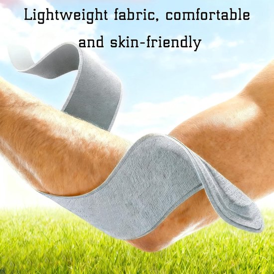 Elastische elleboogbandage voor epicondylitis, compressie en ondersteuning bij fitness, tennis en bodybuilding voor mannen en vrouwen (Grijs) — afbeelding 3