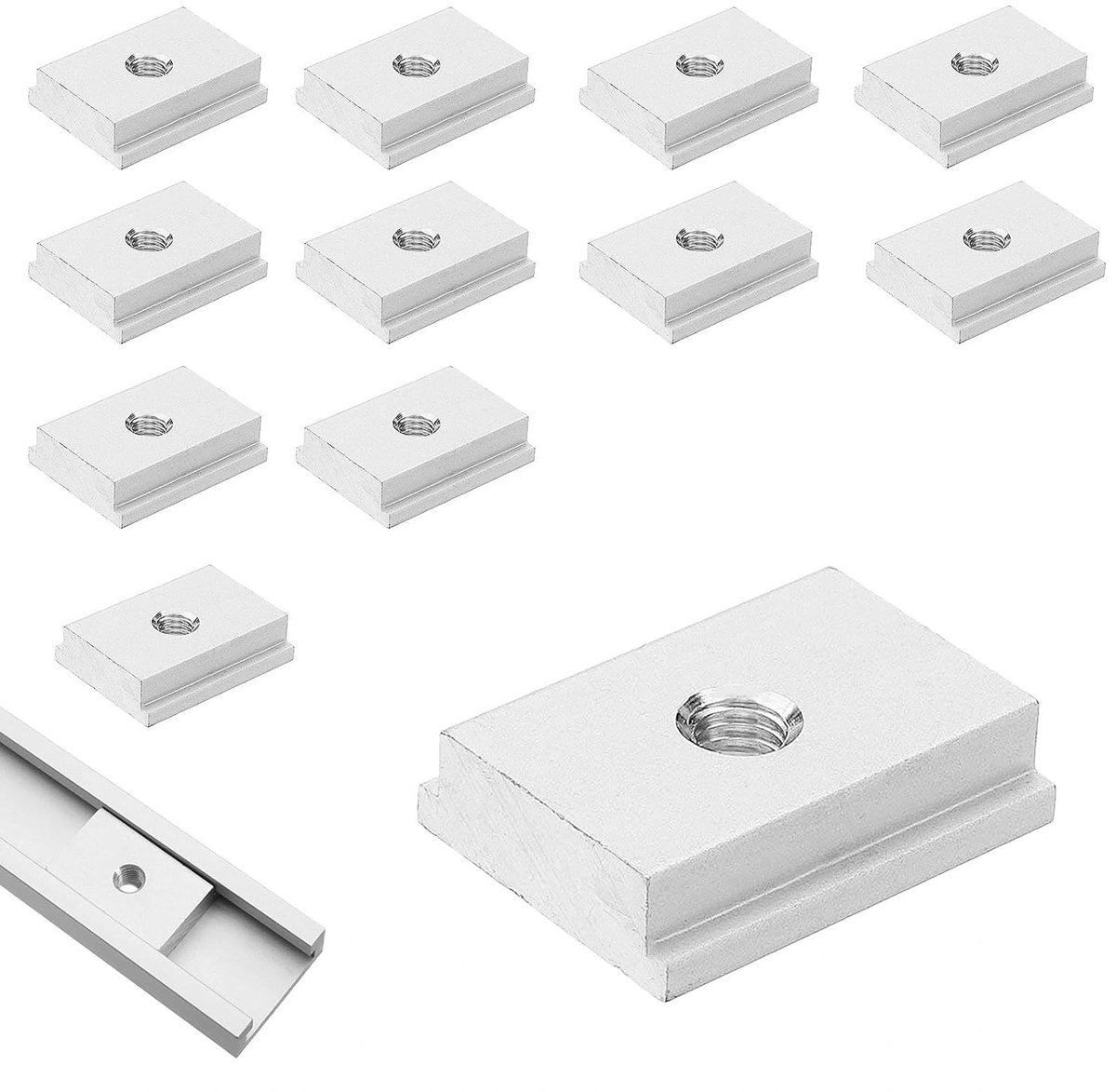 Set van 12 T-Groove Moeren M8 - Aluminium Perforatie T-Moeren 30 x 23 mm voor Aluminium Profiel Projecten en Doe-Het-Zelf Klussen