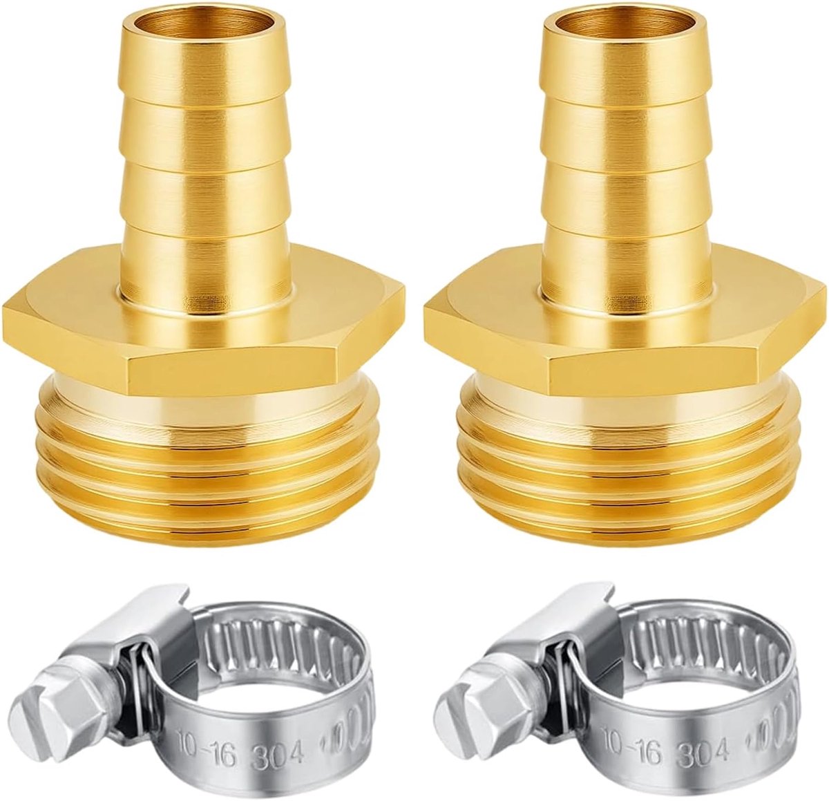 2pcs Brass Hose Tube, 19mm Tulle, Hose Nipple Connector, Screw Connector, Thread Fitting Brass Fitting with 2 Hose - ShopVlot