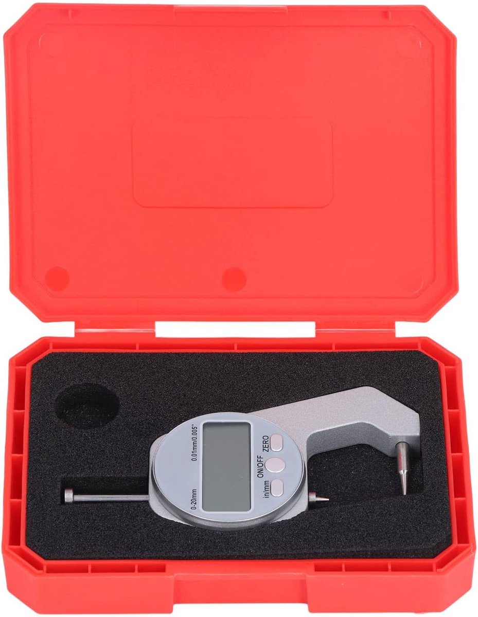 Thickness Gauge,EVTSCAN Thickness Gauge 0-20MM Range Digital Display Small Curved Tip Mini Thickness Gauge - ShopVlot