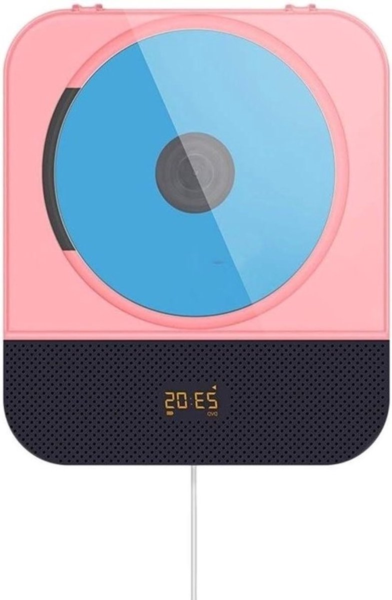 Draagbare cd-speler - Boombox - homeaudio - Thuis naar muziek luisteren - Wandmontageontwerp - 165x190x38mm - Roze