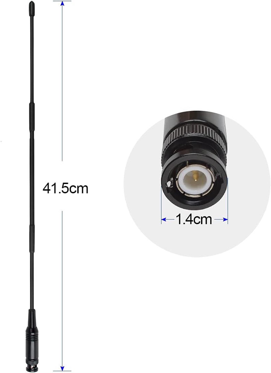 Portable antenne 27MHz - BNC aansluiting - Lichtgewicht en instelbaar - Ideaal voor mobiele CB-radio - ShopVlot