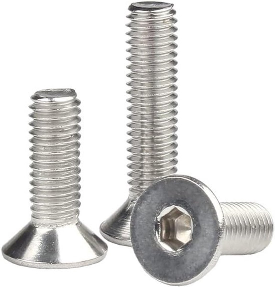 Verzonken bouten - inbusschroeven - voor bevestiging - roestvrij staal 304 - M5 x 50 mm - metaalkleur