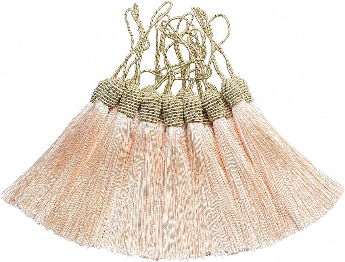 20pcs 15.5cm Zijdeachtige Handgemaakte Bladwijzer Kwasten voor DIY Craft-Beige