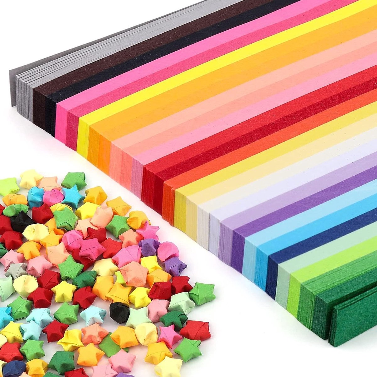 Origami Sterren Papieren Strips - 540 Stuks in 27 Kleuren voor Creatieve Schoolprojecten en Knutselen