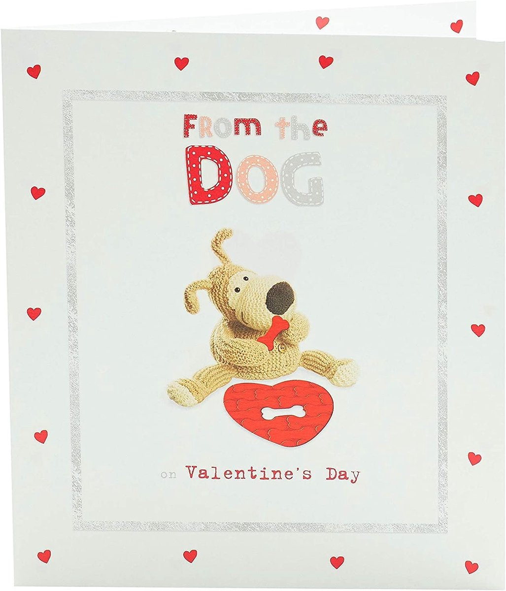 Kaart van de hond, Boofle Valentijnsdag kaart, schattige Valentijnsdag kaart voor hem, Valentijnsdag kaart voor haar, hond Valentijnsdag kaart