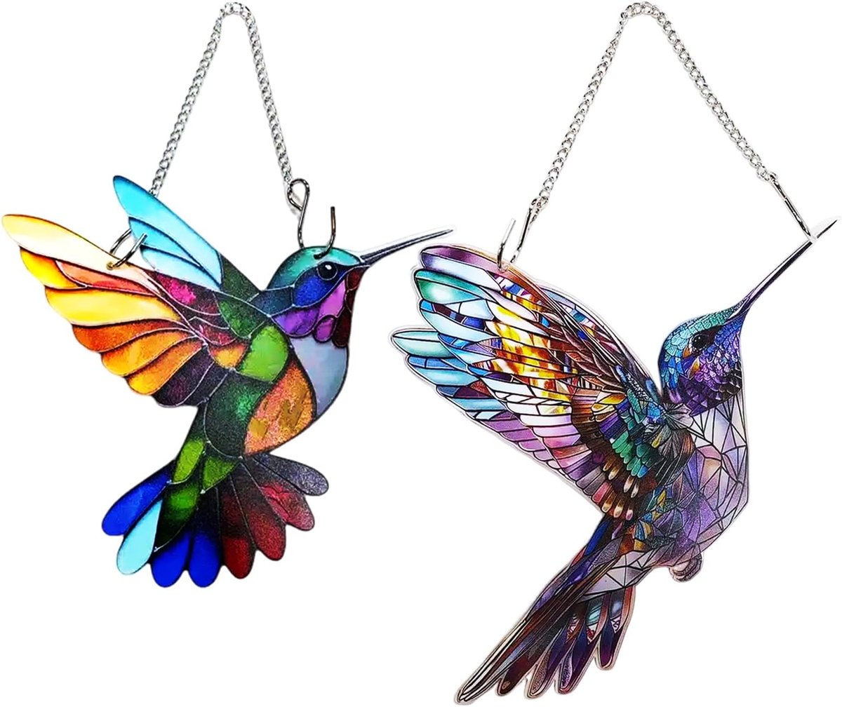 2 Pieces Acrylic Bird Pendants, Holiday Scene Decoration, Hanging Window Pendants, Suitable For Balconies And Gardens. - ShopVlot