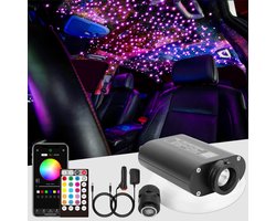 CHINLY Bluetooth 16W RGBW LED Fiber Optic Star Ceiling Lights Kit App/Remote Control Mixed 450pcs * (0.75+1.0+1.5mm) * - ShopVlot