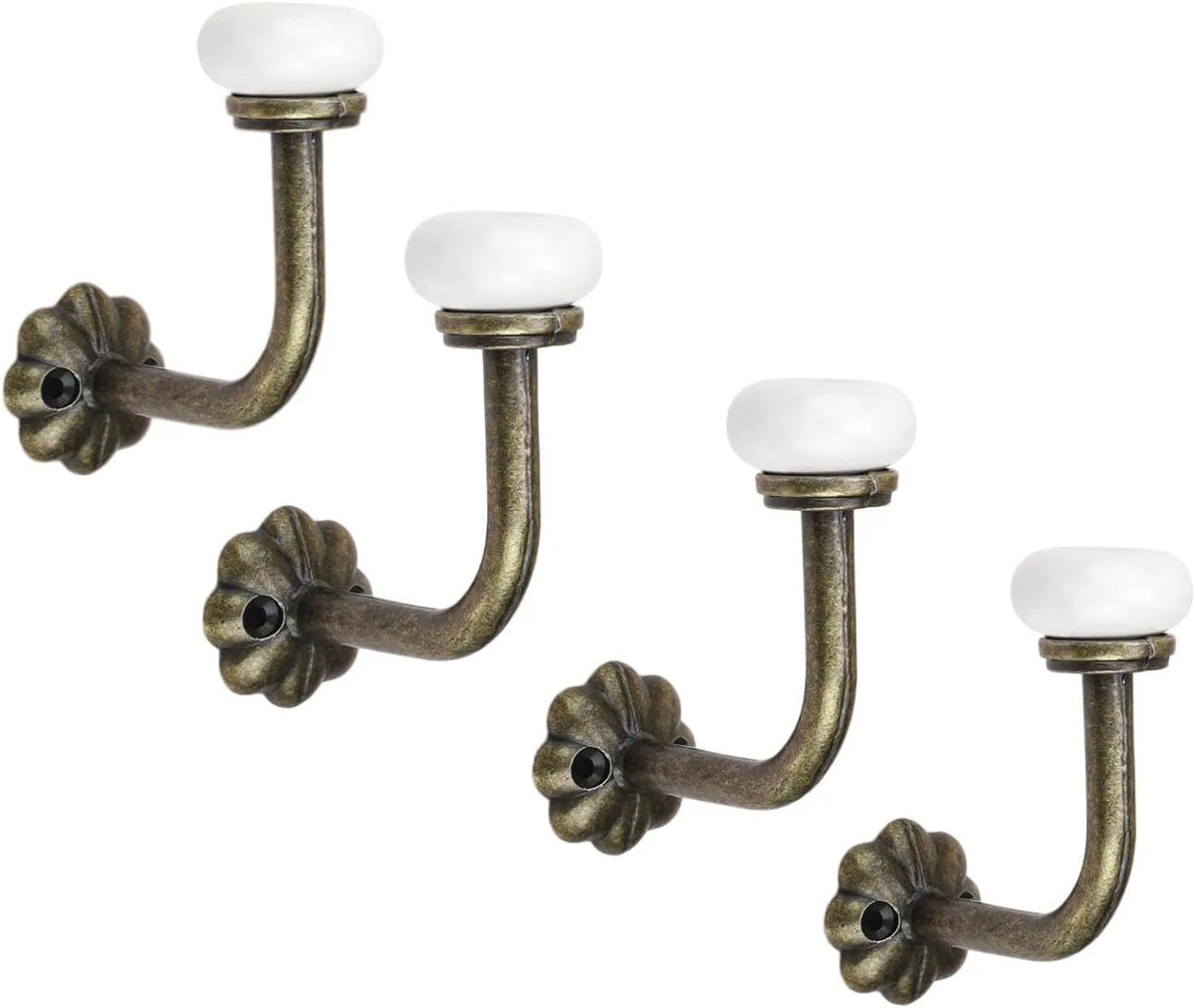 Set van 4 – Dubbele Kapstokhaken in Bronskleur van