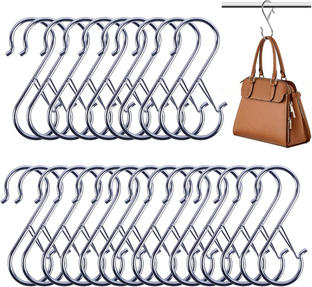 S-haken Wit - Robuuste S-haken van 9,5 cm voor Keuken, Garage, Kleding en Tuin - Sterk, Roestbestendig en Ruimtebesparend voor Ophangen van Kleding, Tassen en Gereedschap