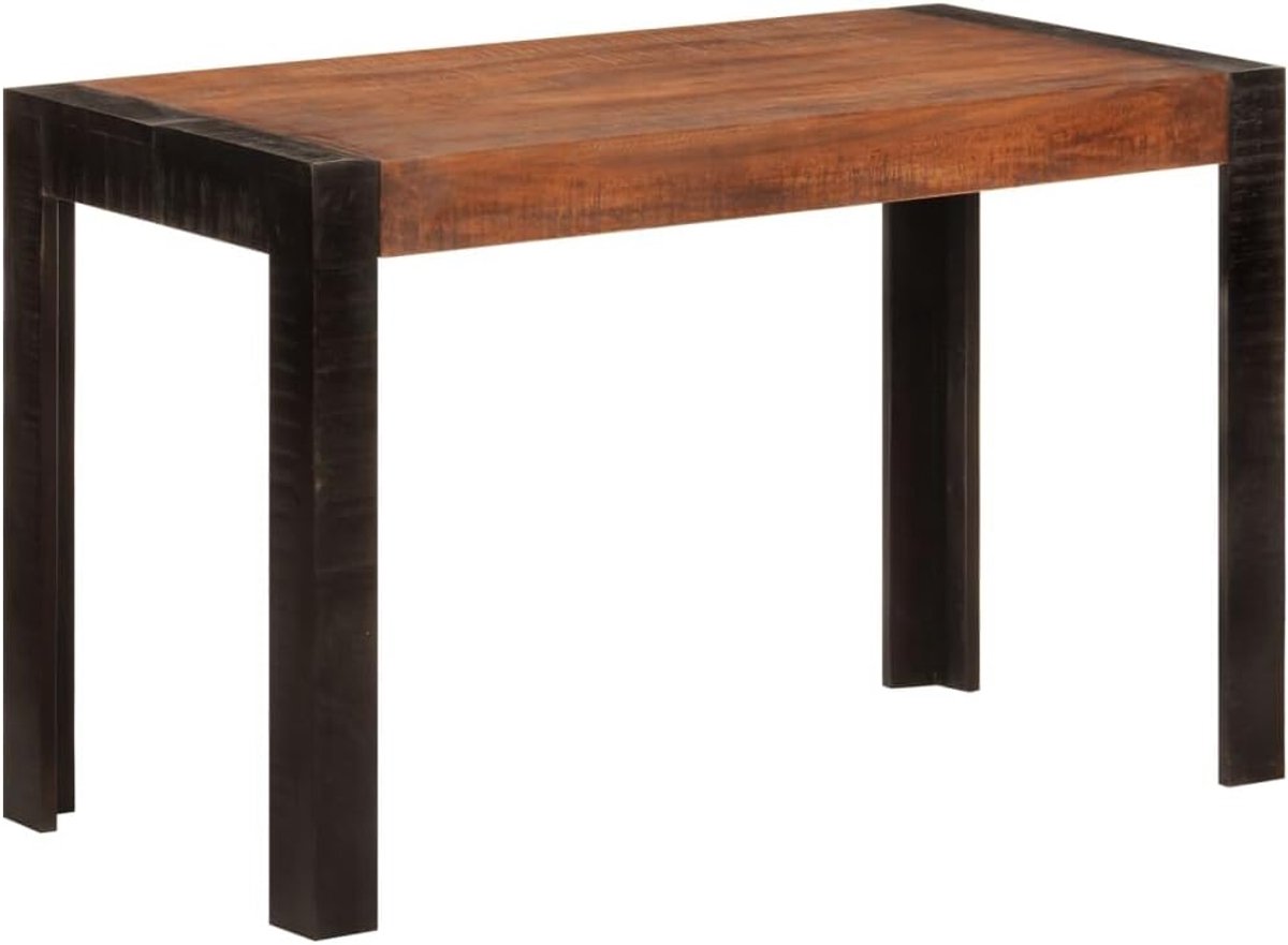 Eettafel van massief mangohout, 120 x 60 x 76 cm, honingbruin, retro keukentafel met robuust tafelblad voor eetkamer, duurzaam en stabiel, eenvoudige reiniging