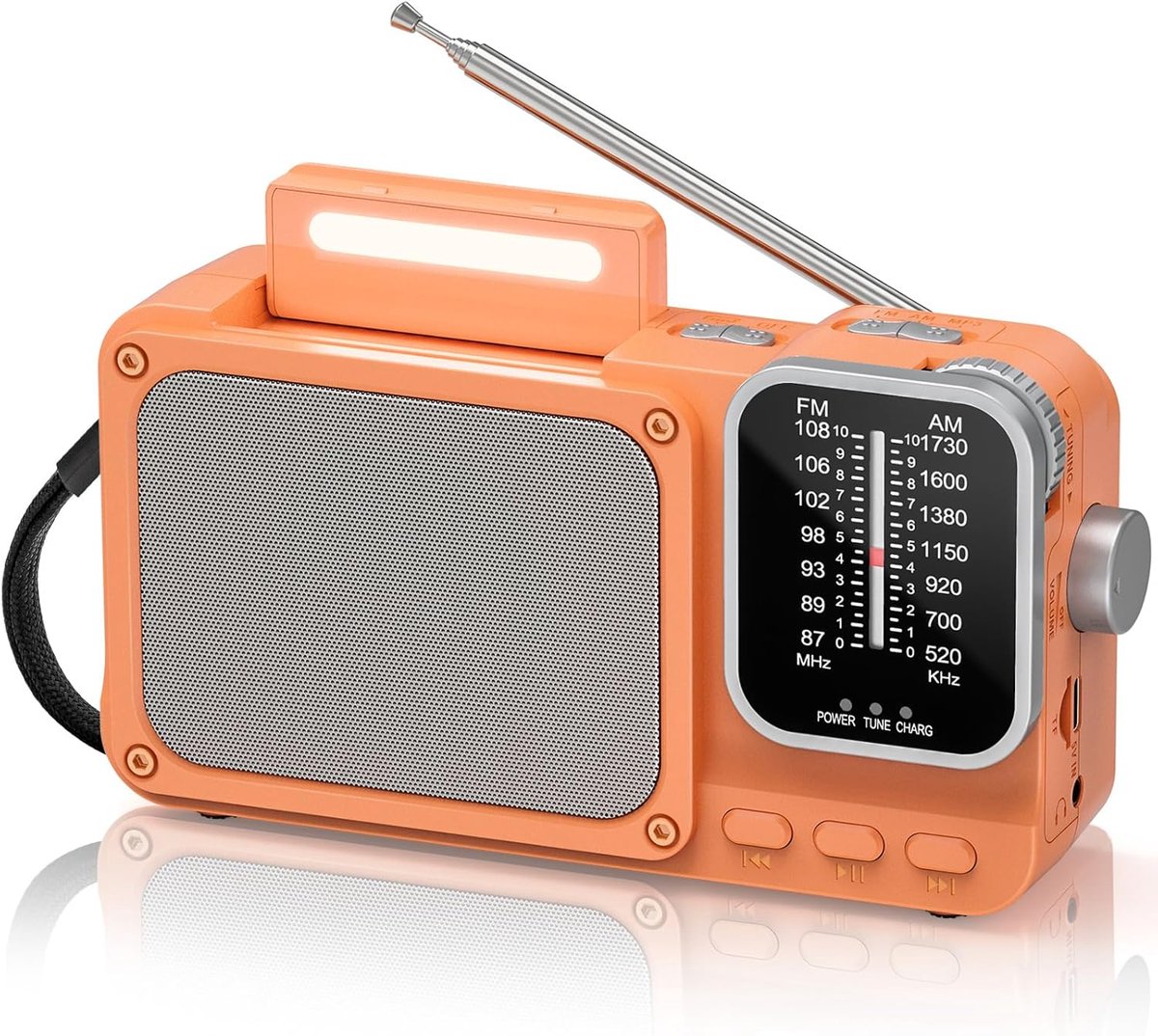 Radio Small, Small AM/FM Radio Battery-Operated, with Bluetooth, Small Radio with 2400 mAh Battery, Transistor Radio - ShopVlot