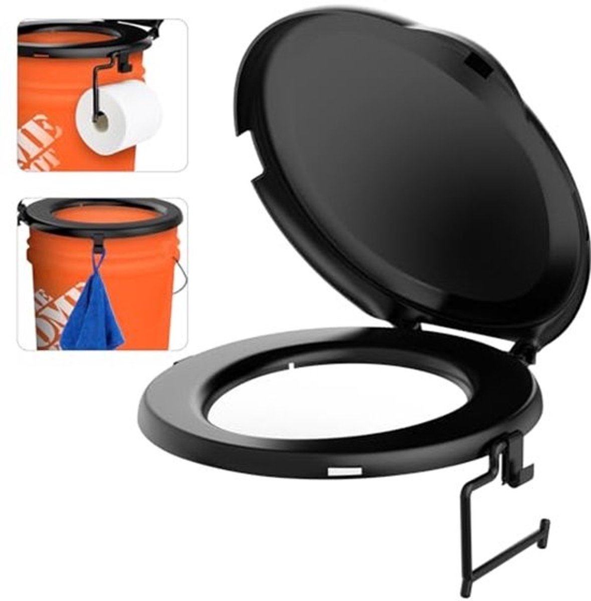 Draagbare toiletbril - Voor emmers - Campingtoilet met deksel - Voor buitenactiviteiten, noodgevallen en reizen