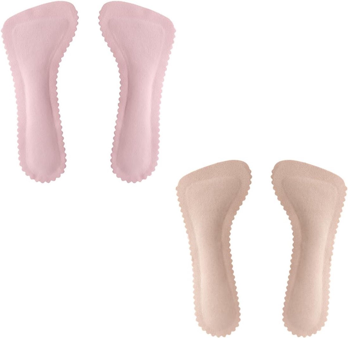 Comfortabel, ademend, antislip, zelfklevend, dunne inlegzolen, zweetabsorberend, zachte pads voor sandalen (roze + beige)