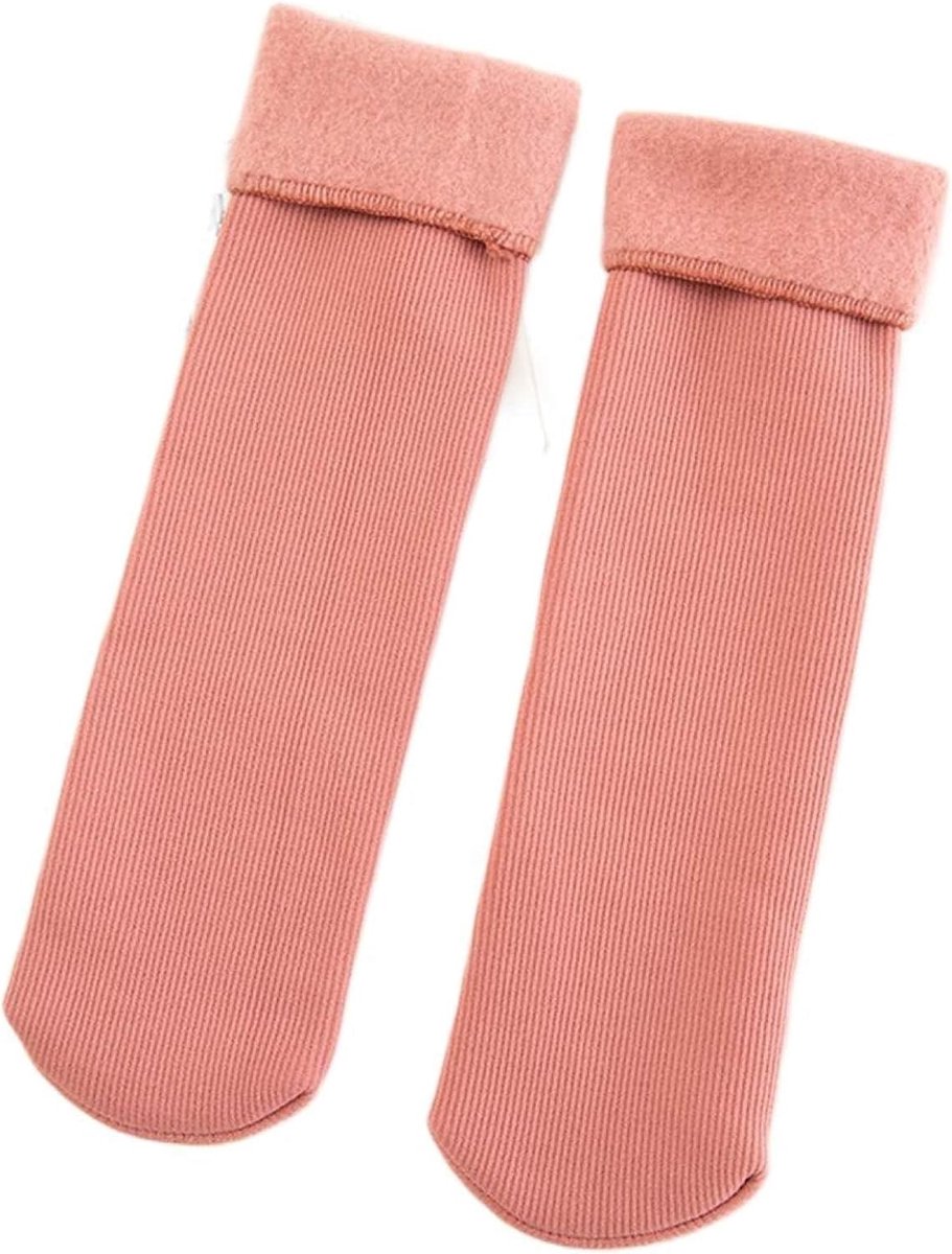 Sneeuwsokken Voor Dames - 10 Paar Winterfluwelen Verdikte Dames Warme Slaapsokken Effen Kleur Gestreept Gebreid Stretch Zacht Casual Outdoor Ski Ademende Vloersokken, 10 Paar Roze, Eén M
