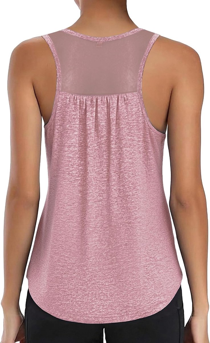 Sporttop voor dames, mouwloos, hardlopen, fitness, tanktop, licht, mesh-rug, T-shirt, ronde hals, yoga, shirt voor dames, S-3XL