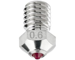 0,6 mm voor Hotend E3D V6, Prusa i3 MK3S / MINI, Anycubic i3 Mega/Kobra/Kobra Neo en andere 3D-printers, verhard en slijtvast, vernikkeld koper