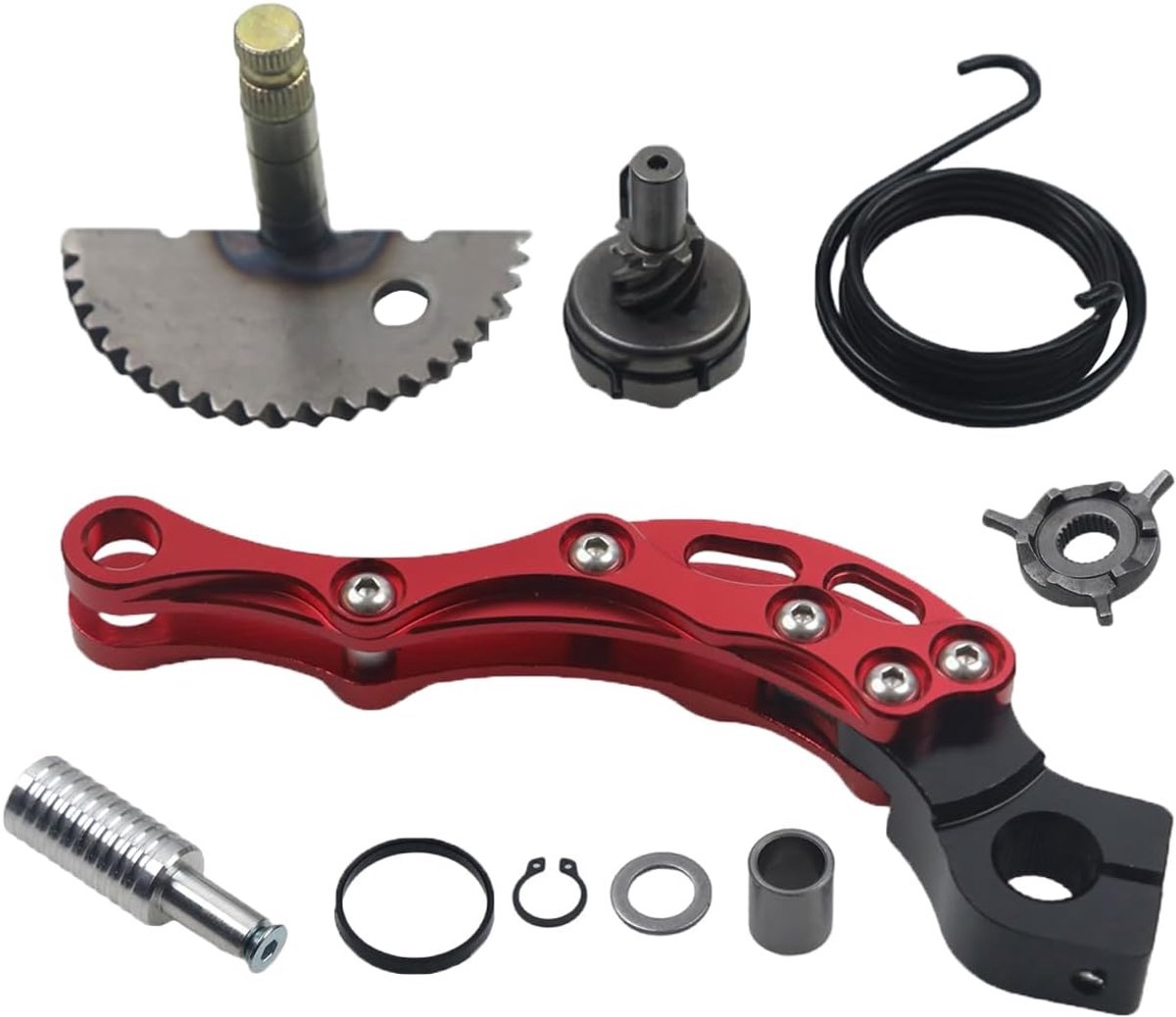 Gear CNC Kick Start Gear As Pedaal Kit Vervanging voor GY6 49cc 50cc 139QMB Motor Bromfiets ATV Scooters Roketa Taotao Jonway (rood)