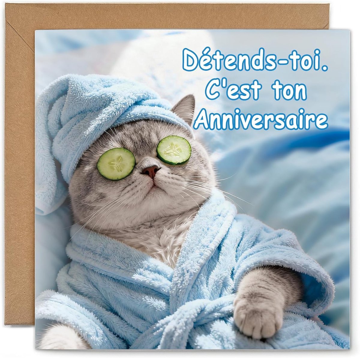 Verjaardagskaart voor dames, heren, meisjes, vriendin, collega, motief kat, ontspanning, met envelop