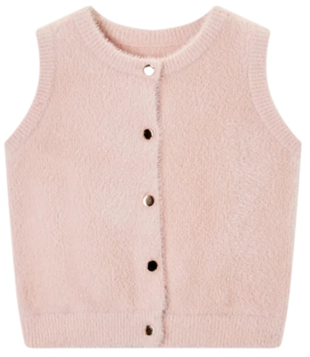 Someone Mouwloze cardigan fluffy zacht roos OFELIA 92