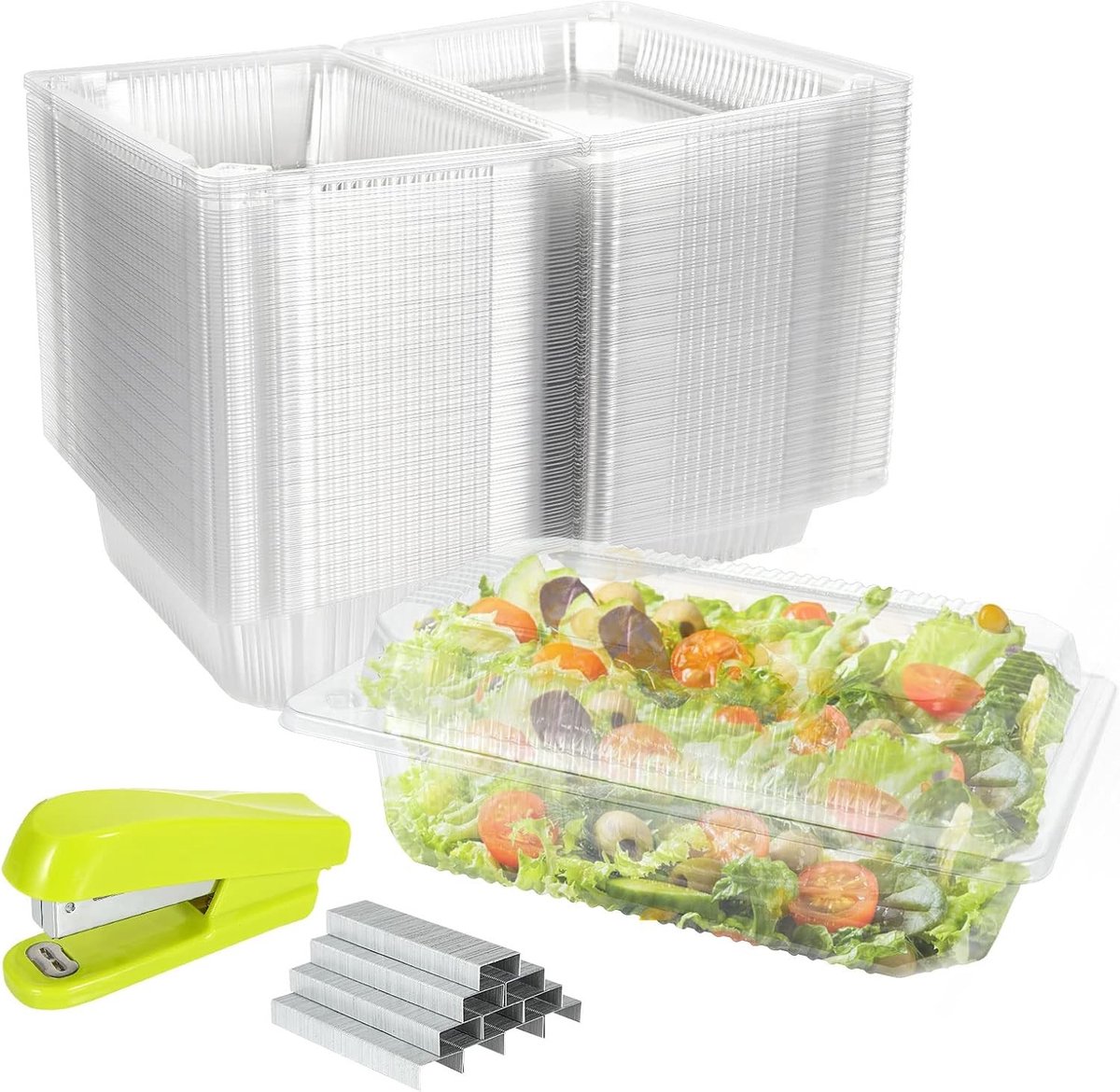 Transparante Cake Dozen - 102 Stuks, Plastic Verpakkingen voor Taarten, Muffins en Salades, Ideaal voor Bakkerijen en Cadeaus