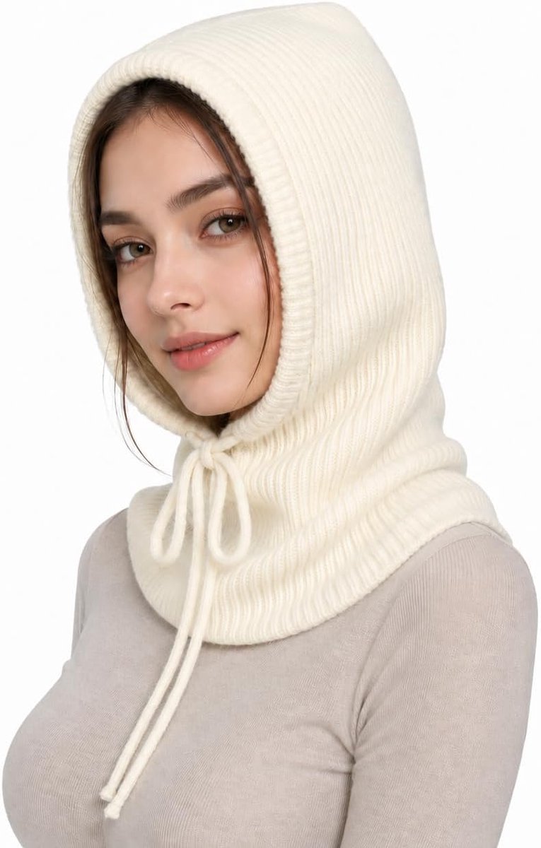 Trui-muts balaclava dames herfst en winter gebreide muts warme hals en muts sjaal eendelig gebreide muts oorwarmer muts