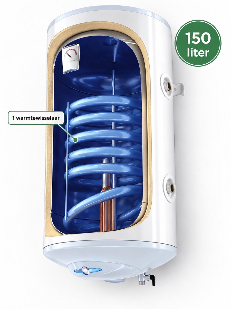 Durensa® - Tesy boiler - bilight met 1 wisselaar - 150 liter - met installatieset - verticaal