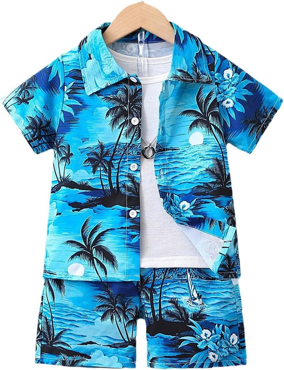 Zomerstrandshorts met knoopsluiting voor jongens, ademende outfit met patroon voor peuters en kinderen