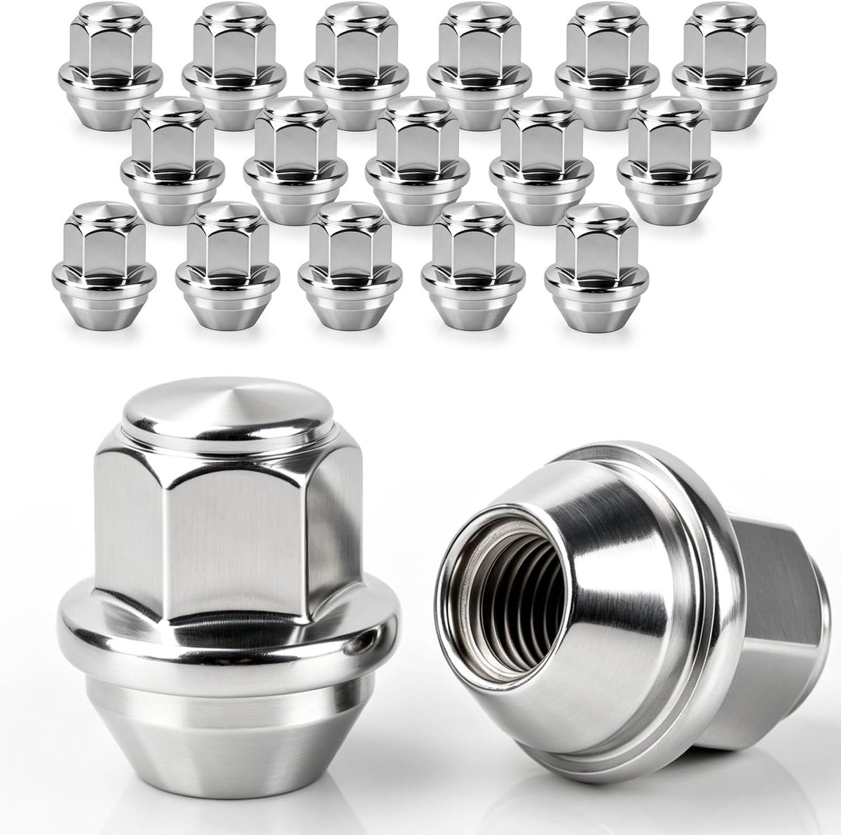 Moeren M12 x 1,5 Taper Hex Chroom, 16 stuks