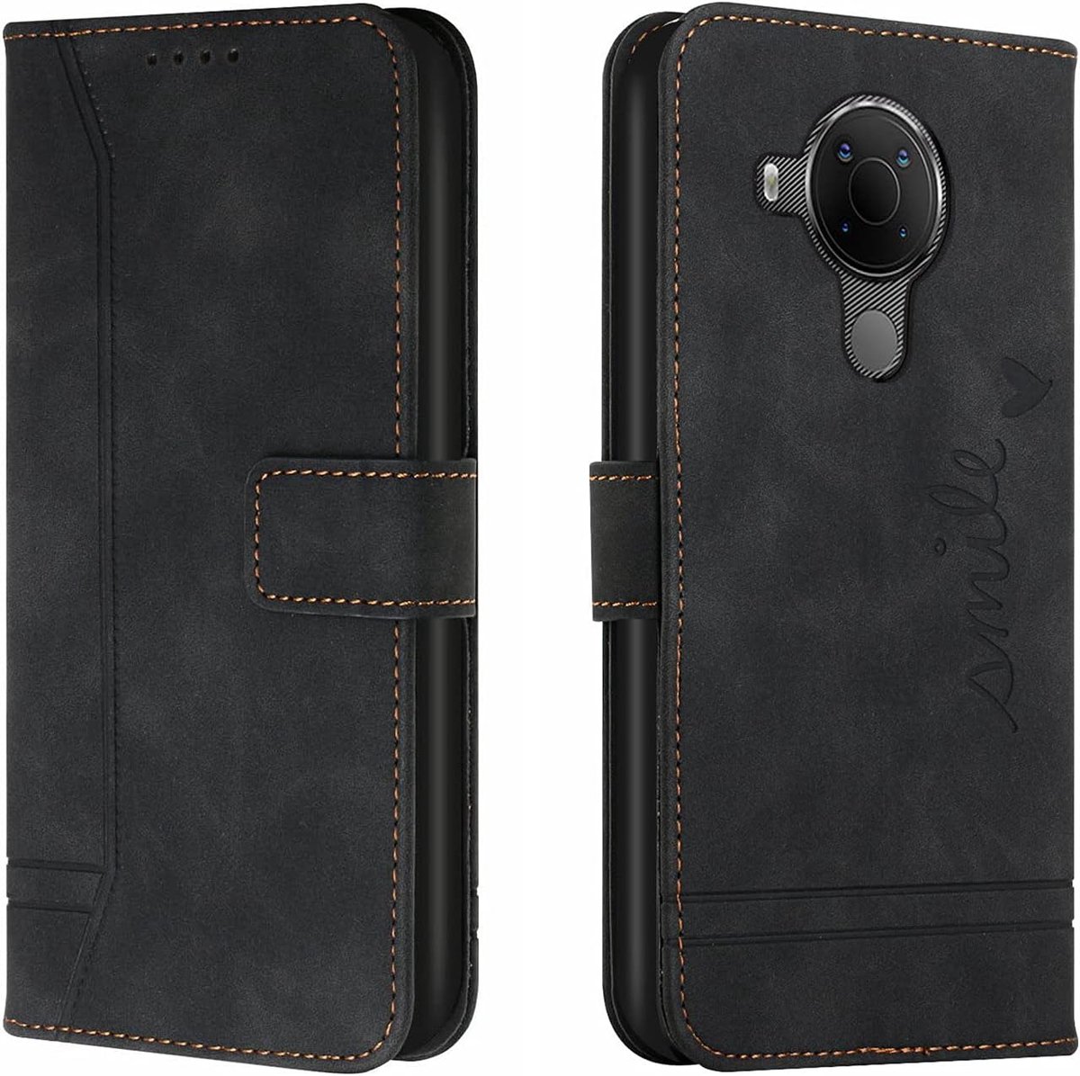 Telefoonhoesje voor Nokia 3.4/5.4 Hoes, PU Lederen Flip Wallet Case met Kaartenvakken en Folio Cover Beschermhoesje voor Nokia 3.4/5.4 Hoesje, Zwart