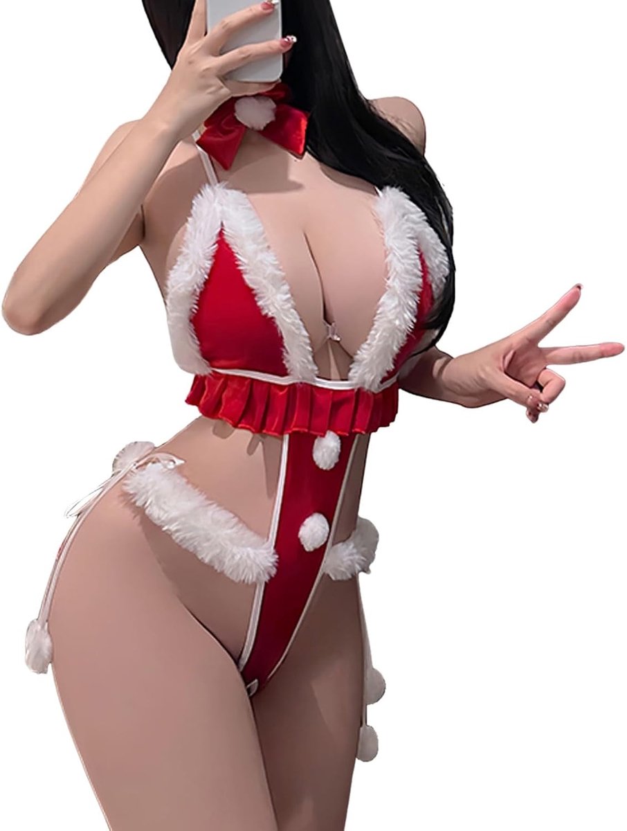 Kerstlingerie voor dames, kant, zomerjurk, kerststijl, huiskleding, pyjama, kerstman, lingerie voor dames, kerstman, hemd, lingerie