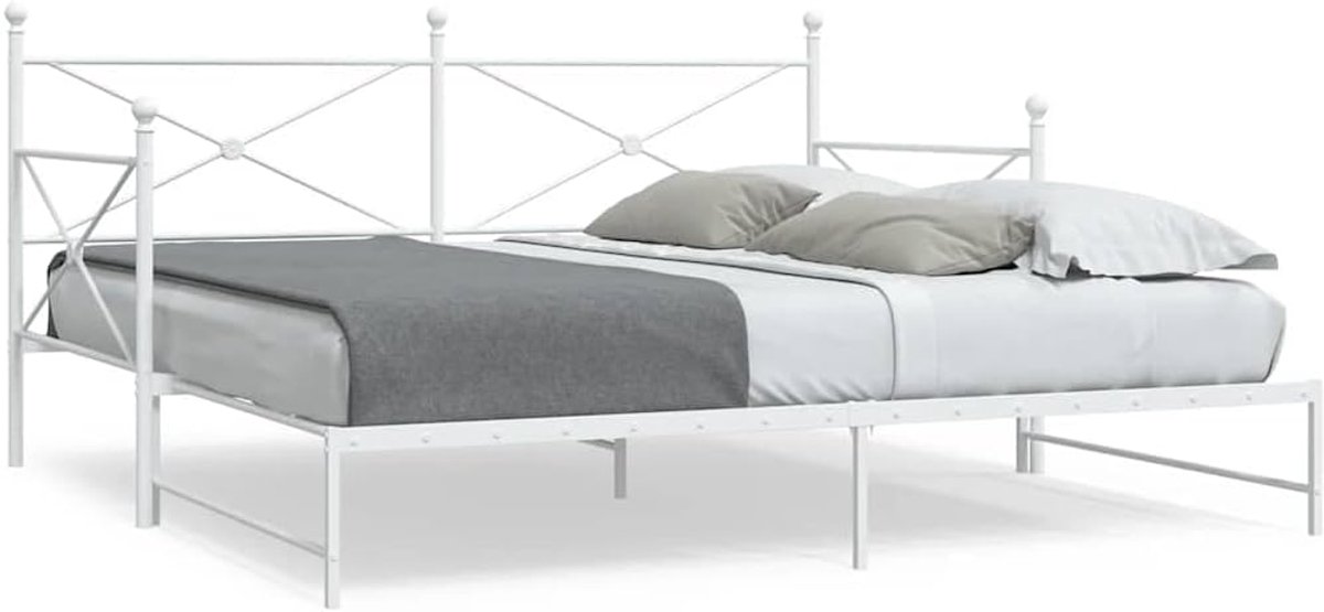 2 in 1 slaapbank met lattenbodem woonkamer logeerkamer wit 107 x 203