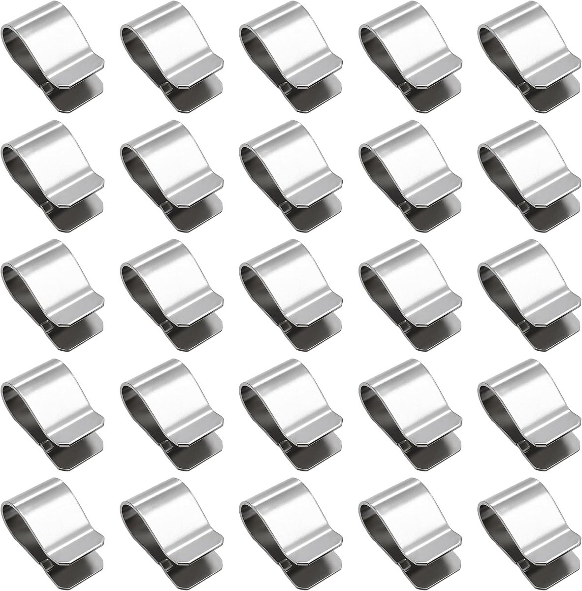 25 Stuks U-Clips van Roestvrij Staal, 20 mm X 12 mm, Zilver