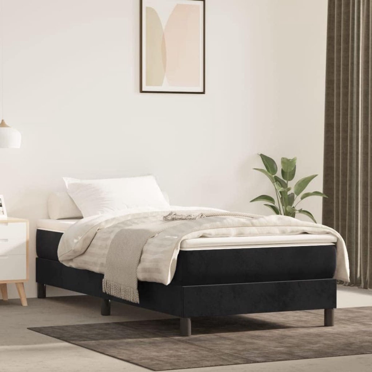 Pocketvering boxspringbed 90x190 cm zwart