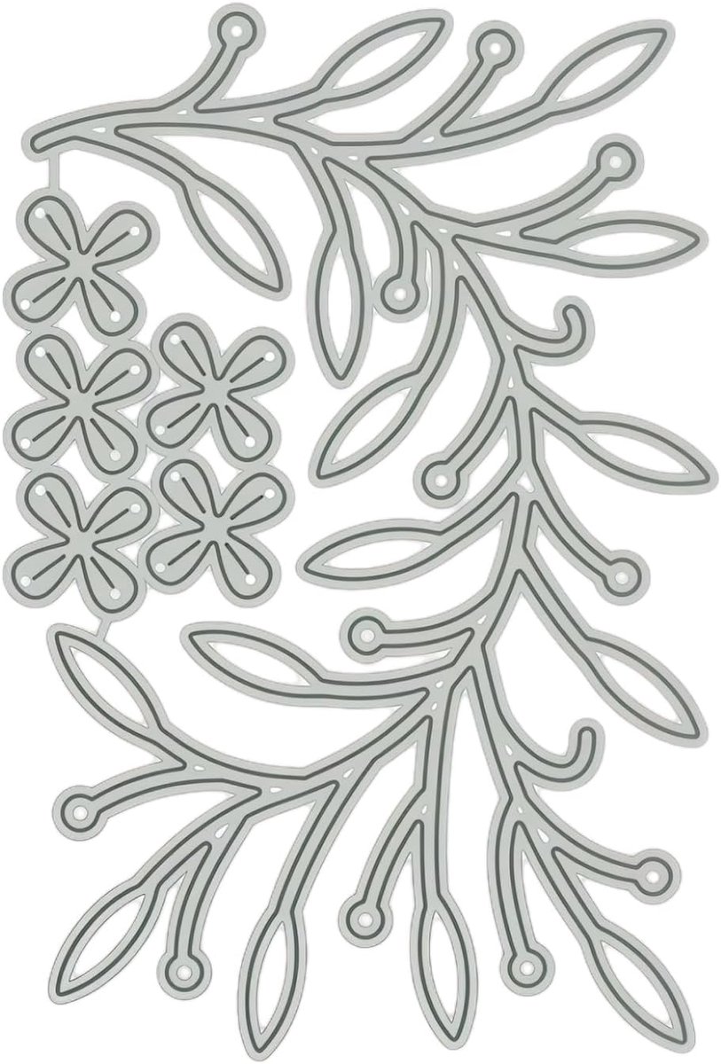 Stanssjablonen 2026 bloementak, koolstofstaal, stanssjablonen voor het maken van kaarten, reliëfsjablonenset voor Sizzix Big Shot Scrapbooking