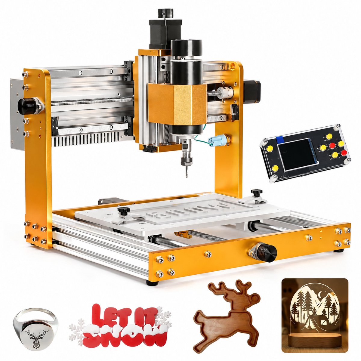CNC Freesmachine 500W – 3-Assige Graveermachine – 12.000 RPM – Voor Metaal, Hout, Acryl, PCB & MDF