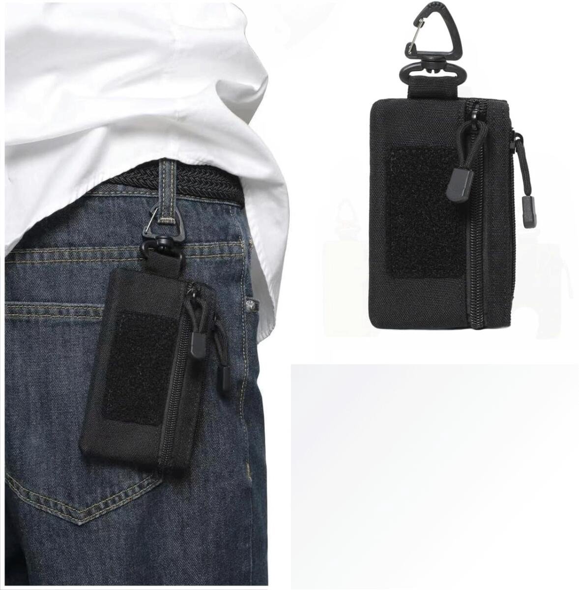 Heuptasje - Heuptas - Opbergtasje om aan de heup te hangen - Sleuteltasje - Muntzakje – Casual wandelheuptasje – Universele - Draagbaar opbergtasje - Opbergtasje voor e-reader - Mini-opbergtasje - Zwart