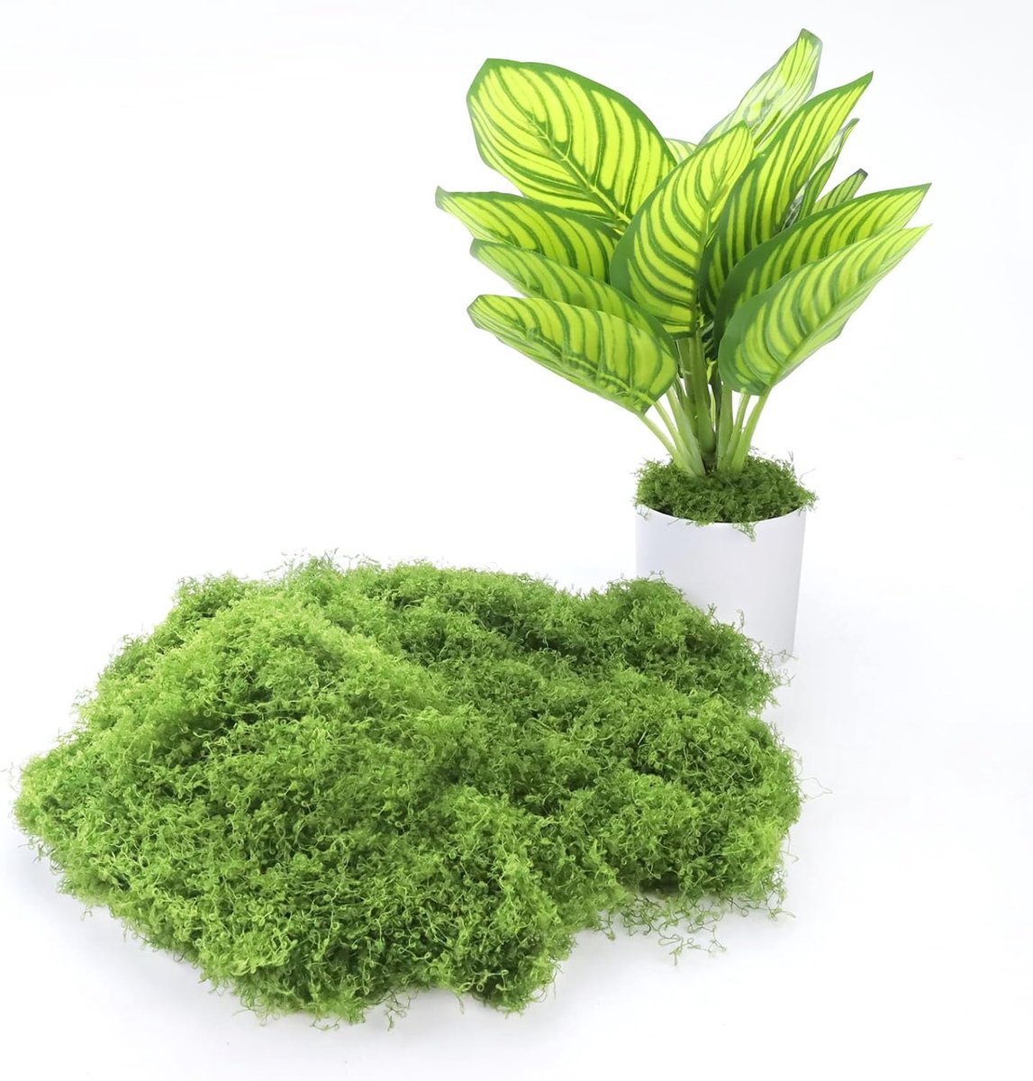 Kunstmos voor binnendecoraties, potplanten, 200 g, gestabiliseerd kunstmos voor handwerk, doe-het-zelf decoratie voor - ShopVlot