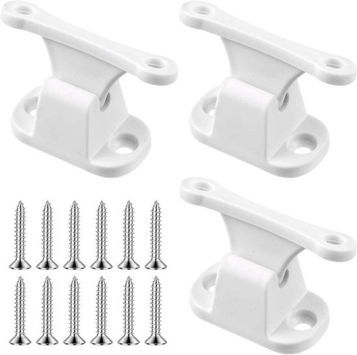 Deurstoppers voor campers en caravans - 3 stuks in wit - 6 cm x 2 cm voor buitengebruik en bescherming van deuren en garagedeuren