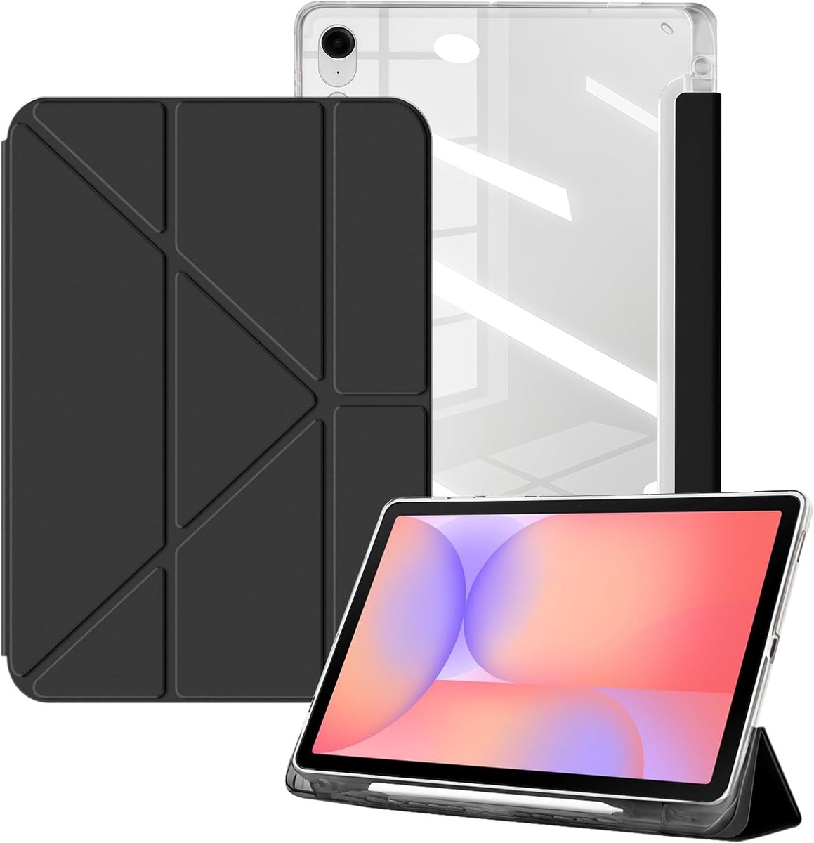 Beschermhoes voor Samsung Galaxy Tab S10 Lite/S10 FE/S9 FE/S9 - PU-leer met transparante achterkant - Slank ontwerp - ShopVlot