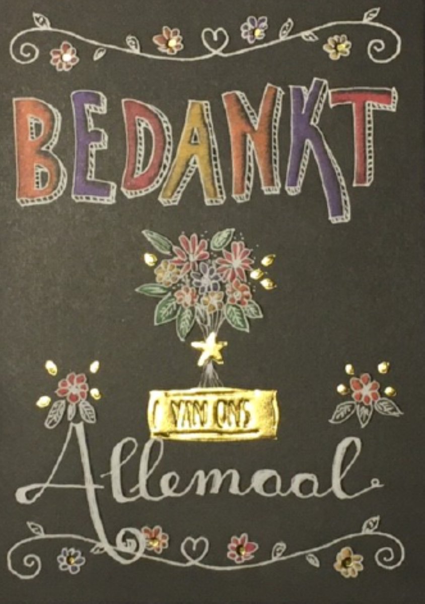 Luxe Wenskaart Bedankt - Wenskaarten - Bedanktkaart - Bedankt Van Ons Allemaal - Thanks - Merci - Danke - Serie Sketch'd - Artige - Kaart - 1 Stuks - In Folie - Gratis Verzonden - Hoge Afnamekortingen - 12x17cm