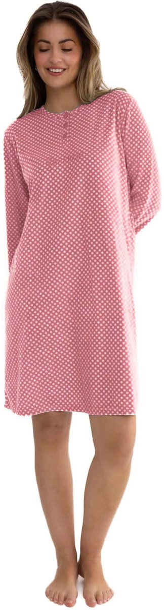 Cocodream Winter Nachthemd 'Polar Pink' - Dames Nachtmode - Lange Mouw - Roze - Maat S
