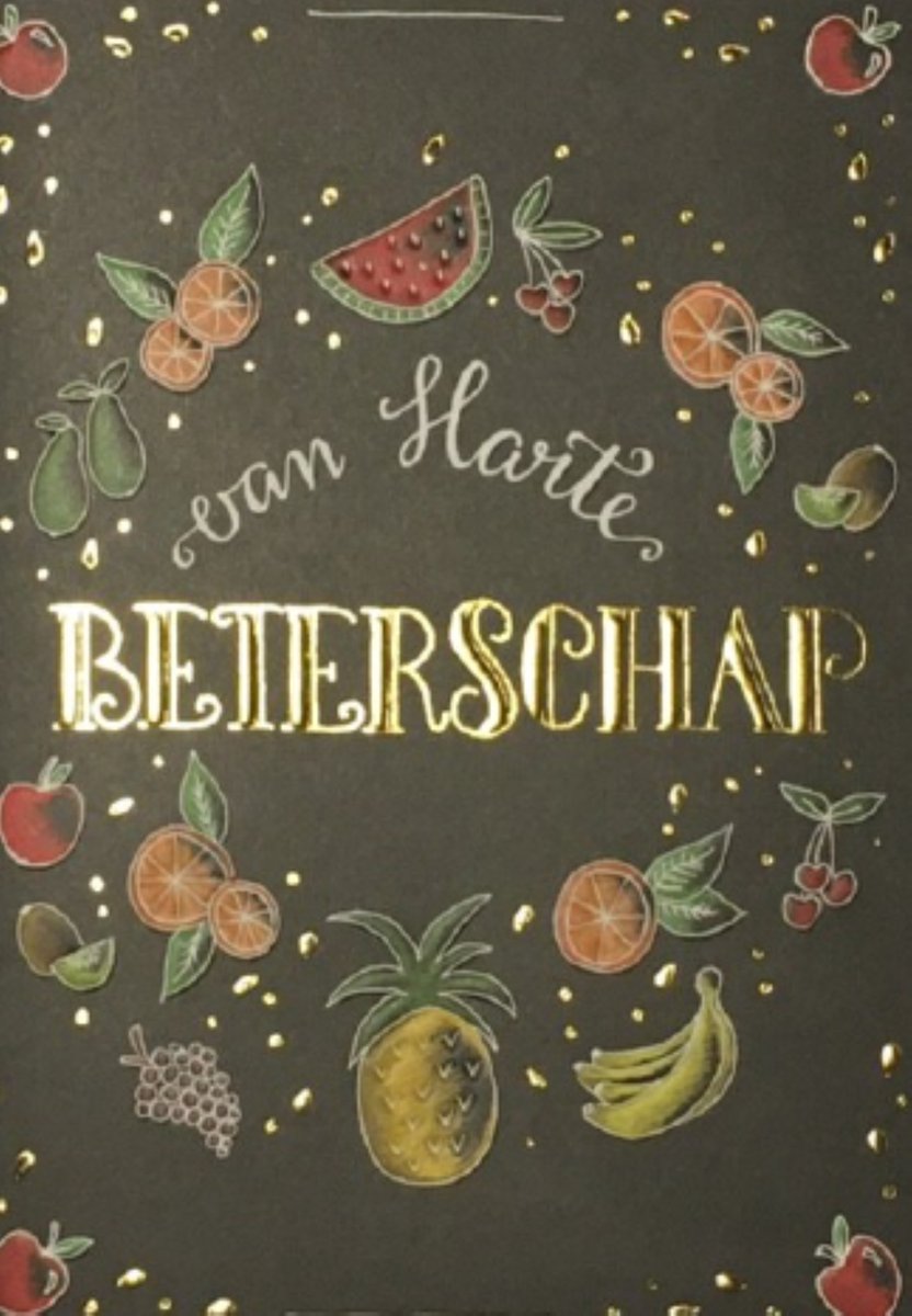 Luxe Wenskaart Beterschap - Wenskaarten - Beterschapskaart - Van Harte Beterschap - Get Well Soon - Gute Besserung - Bon Rétablissement - Serie Sketch'd - Artige - Kaart - 1 Stuks - In Folie - Gratis Verzonden - Hoge Afnamekortingen - 12x17cm