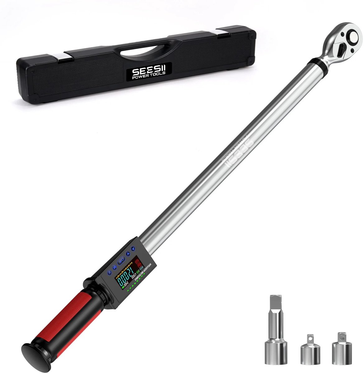 Homezo digitale momentsleutel - 17 tot 340 Nm - 5 meeteenheden - LED flitslicht - 3 AAA-batterijen - 1/2 aandrijving - Nauwkeurig