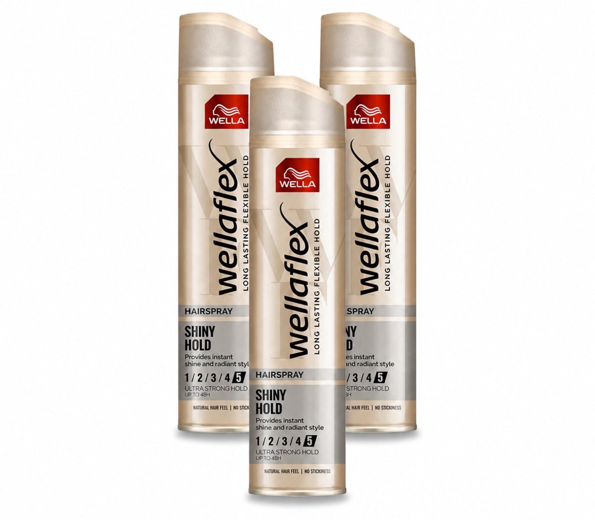 3 x Wella – Flex Shine Ultra Strong – Haarspray – 250 ml - Voordeelverpakking - 3 stuks