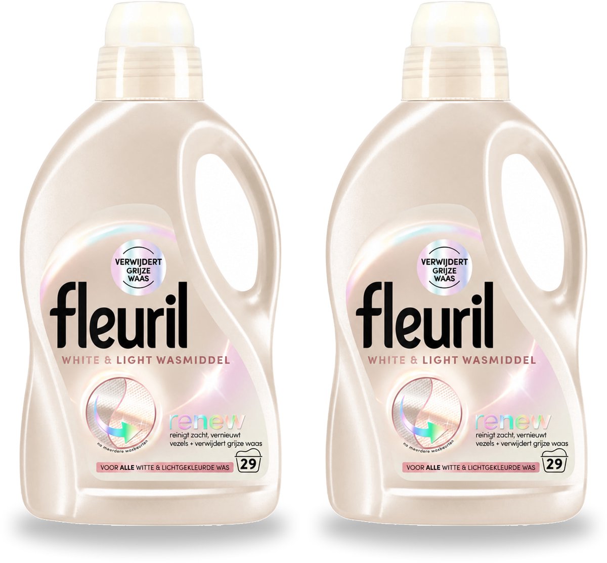 2 x Fleuril - Wasmiddel - White & Light Wasmiddel - Witte & Lichte Was - 29 wasbeurten - Bulkverpakking - 2 stuks
