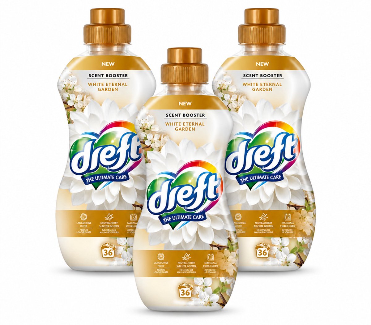 3 x Dreft – White Eternal Garden – Vloeibare Geurbooster – 720 ml – 36 wasbeurten - Bulkverpakking - 3 stuks