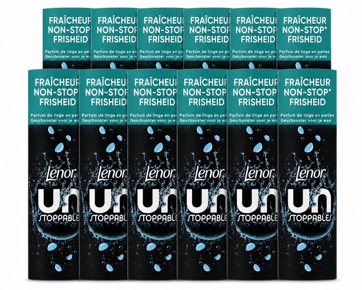 12 x Lenor Unstoppables - Geurbooster - Fris - Non-Stop Frisheid - 19 Wasbeurten - Voordeelverpakking - 12 stuks