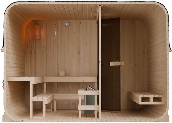 Buitensauna Fjora XXL - 6 Personen - 9 kW Saunakachel - Met Aparte Rustruimte - 308x220x225 cm